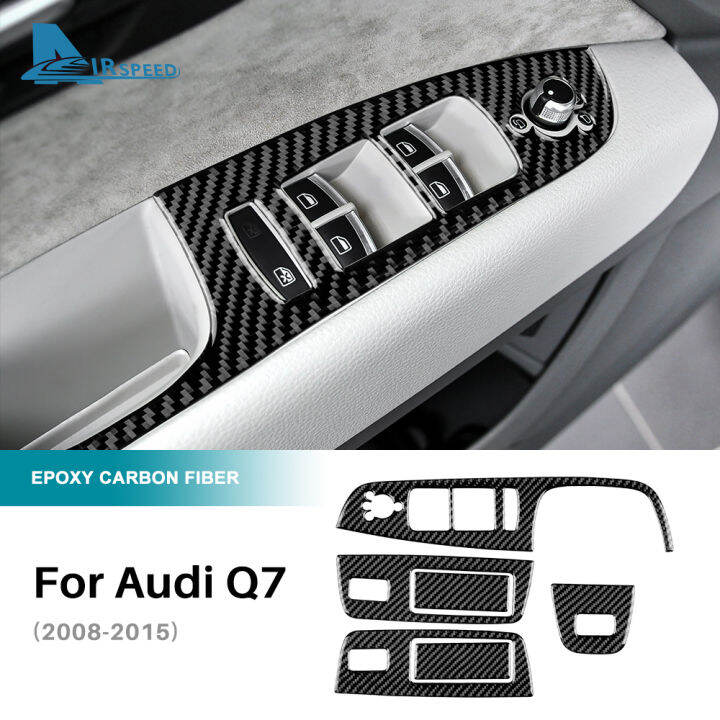 Airspeed Real Carbon Fiber Window Control Button Frame For Audi Q7 2008