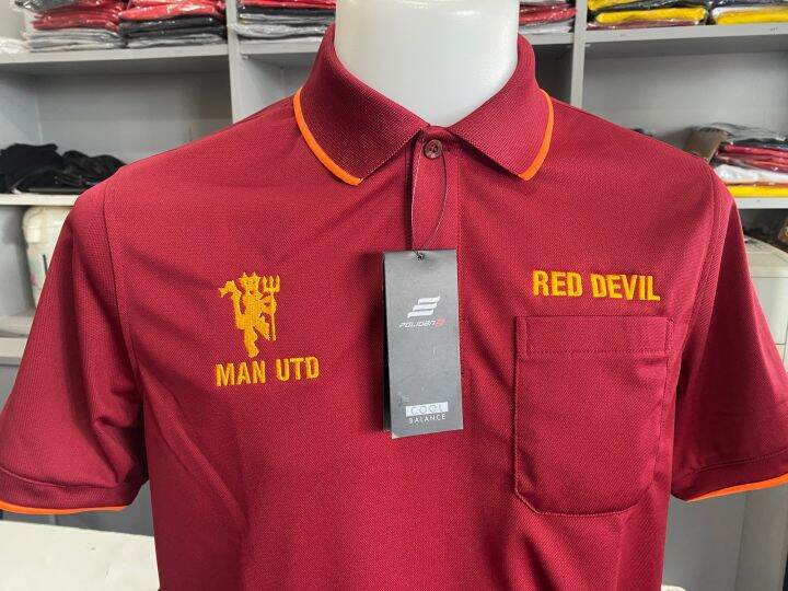 เสื้อโปโลกีฬาปักโลโก้-แมนยู-red-devil