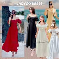 FashionHit•LadyGo Dress• Maxidress เรียบหรู แต่มีดีเทล สุดอลัง ดีไซน์คอทรงวี