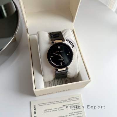 ✨ของแท้100%✨ นาฬิกาข้อมือ Anne Klein Womens AK/1018 Black Ceramic Bracelet Watch