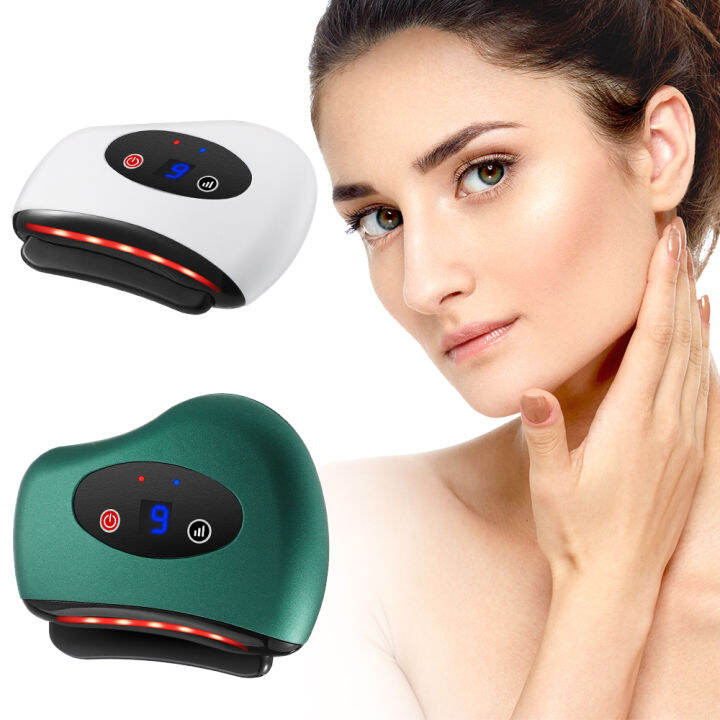 Dearbeauty Papan Gua Sha Elektrik Pijat Frekuensi Mikro Kompres Panas