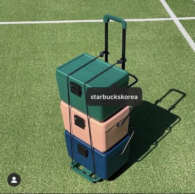 [THEKESS] Starbucks KOREA EDITION (LIMITED!) Cooler / Folding cart สตาร์บัค กล่องเก็บความเย็น /ขาลาก สีเขียว/สีชมพู