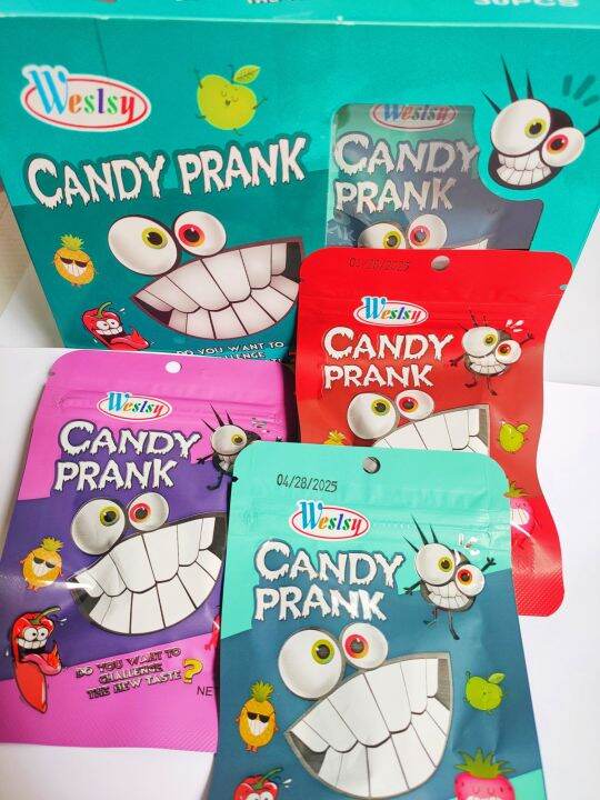 💢ยกแพค30ชิ้น💢 candy prank ขนมแกล้งเพื่อน สุ่มรส หวาน เปรี้ยว เผ็ด สนุกๆ คละสีซอง