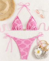 Super pink floral set ทูพีชสีชมพูผ้ากำมะหยี่พิมพ์ลายดอก ** Asian size **