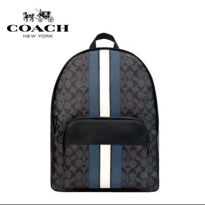 Preorder 2Week ] COACH HOUSTON BACKPACK IN SIGNATURE CANVAS WITH VARSITY  STRIPE (COACH F67250) | Lazada