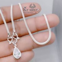 Kr silver สร้อยคอเงินแท้(18 นิ้ว) พร้อมจี้เงินแท้