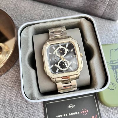 ✨ของแท้100%✨  นาฬิกาข้อมือ FOSSIL  Multifunction Silver / Gold Tone Stainless Steel Watch BQ2656