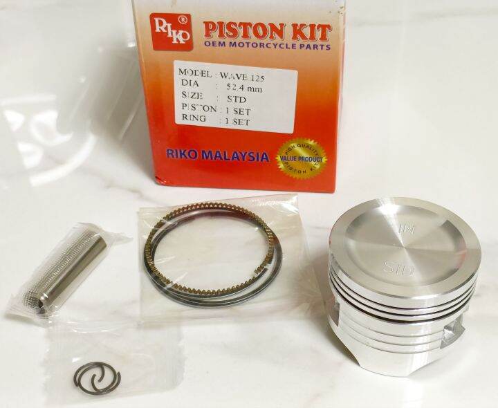 Piston Kit Wave 125, XRM 125, RS 125 (Carb Type/STD0.25) KSR Gold/Riko Malaysia Lazada PH