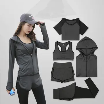 5pcs Yoga Clothing Suit Set Tracksuit Running Gym Winter Fitness Clothing  Womens