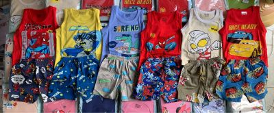 ชุดเสื้อกล้ามเด็ก (เสื้อและกางเกง) เสื้อกล้ามเด็ก ผ้านิ่มเด้ง ไซส์55-80 (6เดือน-6ขวบ)