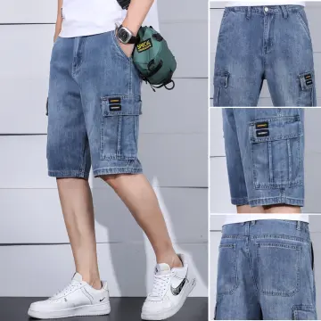 Men Cargo Pants Half Trousers Shorts Casual Cotton Multi Pocket Loose  Straight | eBay