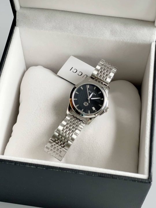 นาฬิกาข้อมือผู้หญิง-gucci-g-timeless-watch-หน้าปัดดำ-ขนาด-27-mm