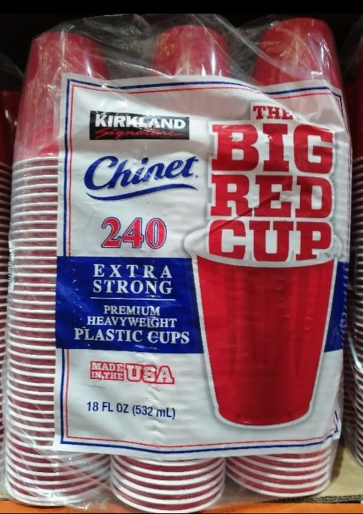 Kirkland Signature Chinet 18 oz Plastic Cup, Red, 240-count