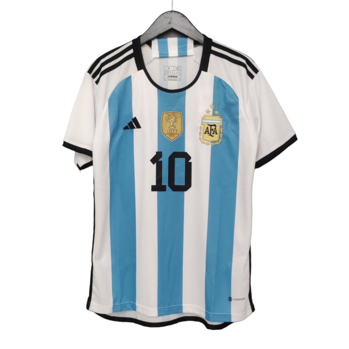 adidas Argentina 2022-2023 3-Star Lionel Messi #10 Home Replica Jersey