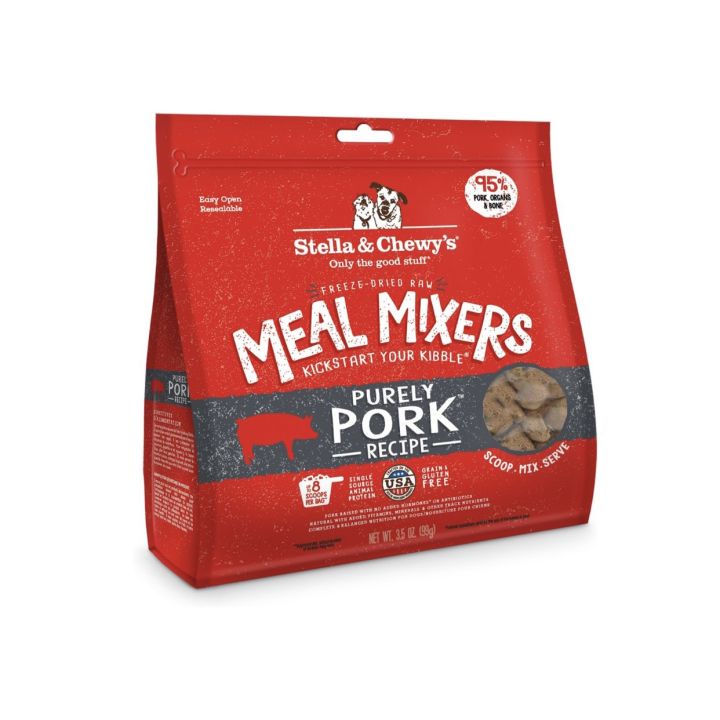 พร้อมส่ง-อาหารสุนัขฟรีดดราย-stella-amp-chewys-meal-mixers-purely-pork-freeze-dried-raw-dog-food-topper