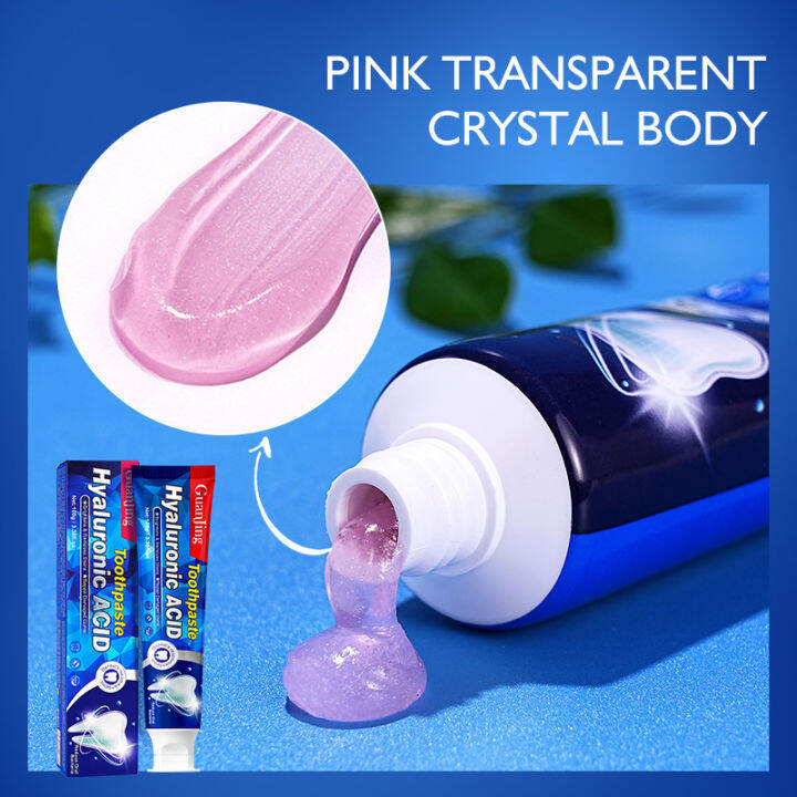 Hyaluronic acid toothpaste removes tooth stains and brightens teeth