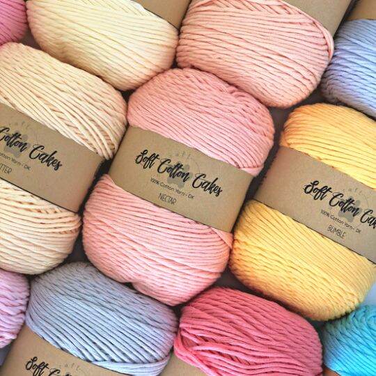 Catcraft 100g Soft Cotton Yarn Cakes 100 Cotton Yarn Light (3) DK