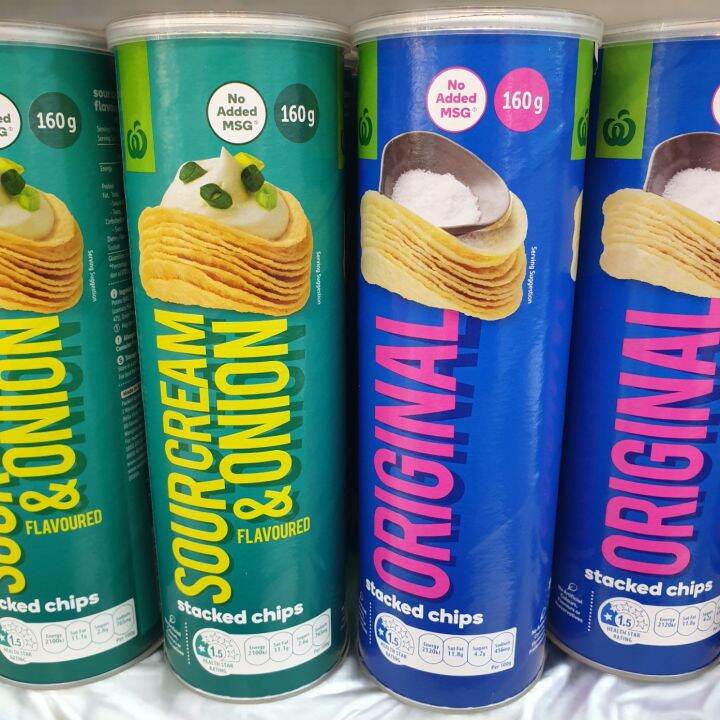 Woolworths Original / Sour Cream & Onions Stacked Chips 160g Lazada PH
