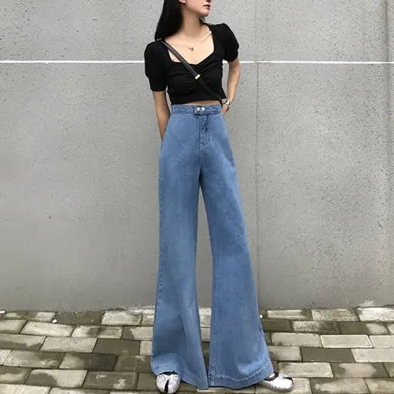 Korean Wideleg Denim Baggy Pants Random Pick Design Only | Lazada PH