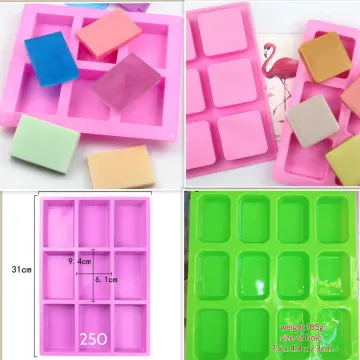 6 Cell Rectangular Silicone Soap Mold For Homemade Decorative Soap Making  Mould