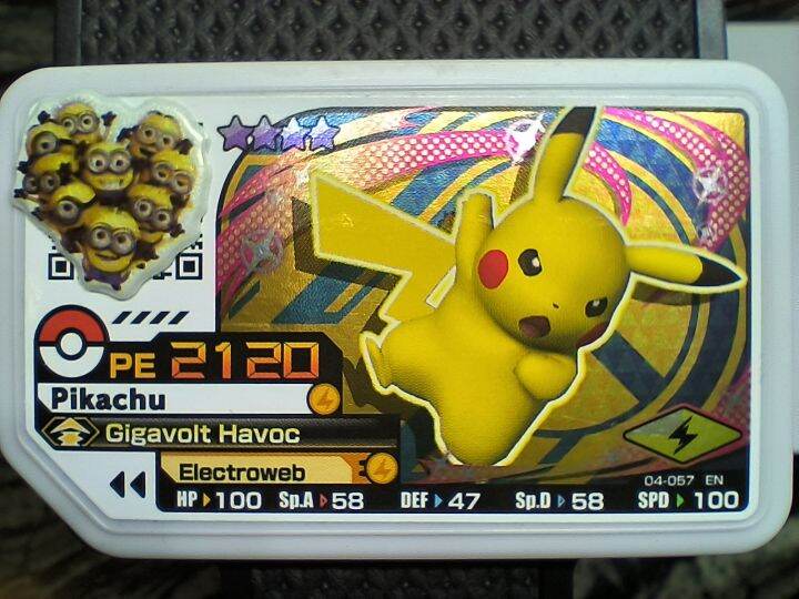 Original 4 Stars Pokemon Gaole Disc 04-057 Pikachu With Z-move Pokemon 