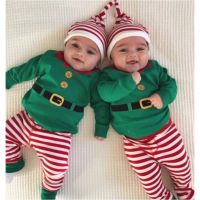 ชุดคริสมาส เด็กทารก ชุดเอลฟ์ทารก เด็กหญิงเด็กชาย เซ็ท  3 ชิ้น  babys chrismas outfit