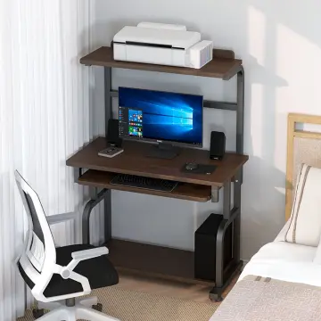 Small computer desk with printer deals shelf