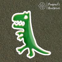 ?? พร้อมส่ง : ? เข็มกลัดลายไดโนเสาร์ทีเร็กซ์สีเขียว | Green T-Rex Dinosaur Enamel Brooch Pin.