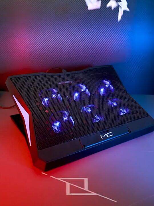 MC gaming laptop cooler 14""17"" six fans adjustable height Led Screen