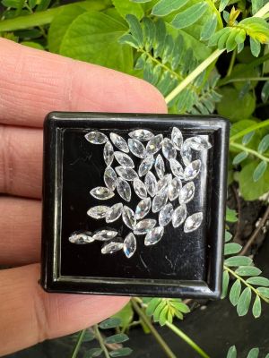 เพชร CZ พลอย เพชรรัสเซีย AAA WHITE American diamond stone สีขาว  2x4 มม (10 เม็ด) CUBIC ZIRCONIA CZ MARQUISE SHAPE 2x4 MM (10PCS)