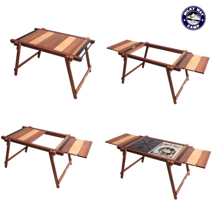 โต๊ะไม้ขนาด2unit-สามารถขยายได้4unit-ยี่ห้อ-tnr-camping