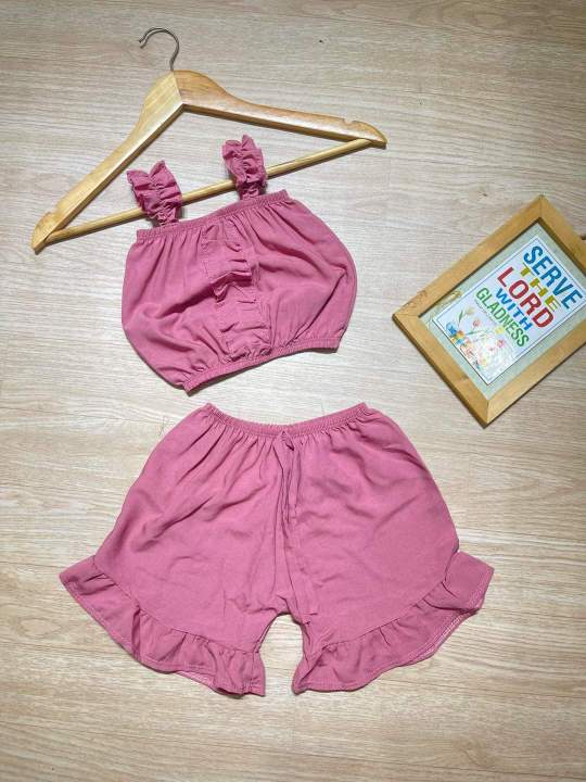 CHRISTALLE Chalis Terno raffle Short for kids(3-5yrs old fit) | Lazada PH