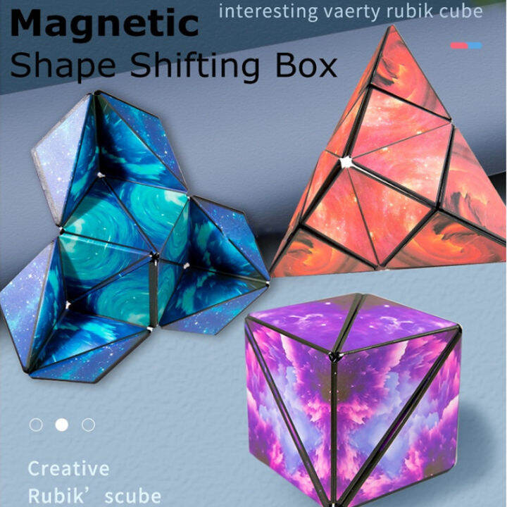 3D Changeable Magnetic Magic Cube Kids Puzzle Cube Toys Adults Anxiety ...