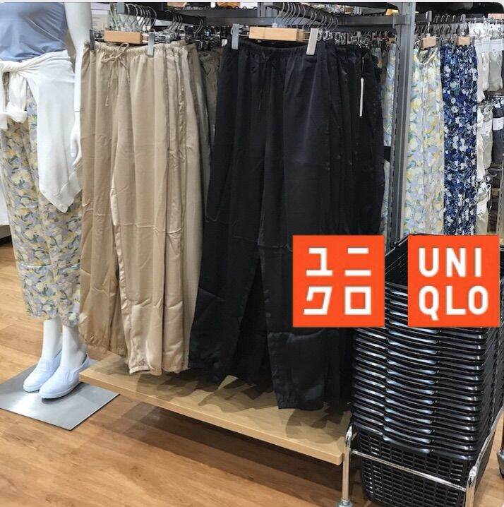 ขายดี-กางเกงuniqlo-แท้-women-satin-drape-jogger-pants-กางเกงผ้าซาติน-นุ่ม-เบา-ใส่สบาย-ยูนิโคล่แท้-กางเกงuniqlo-มีขาจั๊ม-สวย