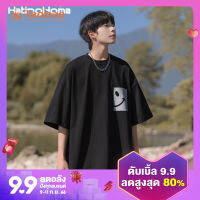 Hetinghome ลายคลื่นดอกไม้บาน! เสื้อทีเชิ้ตแขนสั้นคู่รักแบรนด์ฮิตในฤดูร้อนทรงหลวมสำหรับผู้ชายไม่มีเพศไฮสตรีท