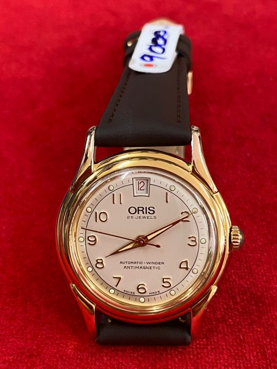 oris-25-jewels-automatic-รุ่น-winder-antimagnetic-บอยไซร์-ตัวเรือนทองชุบ-นาฬิกาผู้ชาย-มือสองของแท้