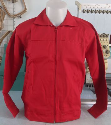 เสื้อแจ็คเก็ต สีแดงมีซับด้านใน  S อก 42 นิ้ว, M  อก 44 นิ้ว