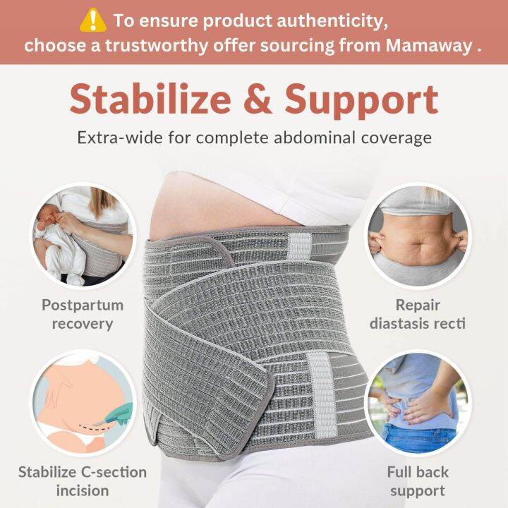 SUNVENO Postpartum Belly Band, Girdle for Postnatal, Adjustable Belly