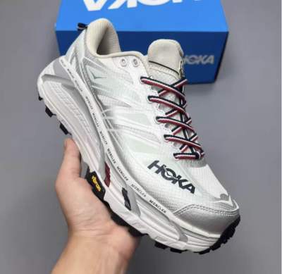 Hoka Moncler Mafate Speed 2 Trail Running Shoes (size37-45) Silver White รองเท้าวิ่งผู้ชาย รองเท้าวิ่งผู้หญิ