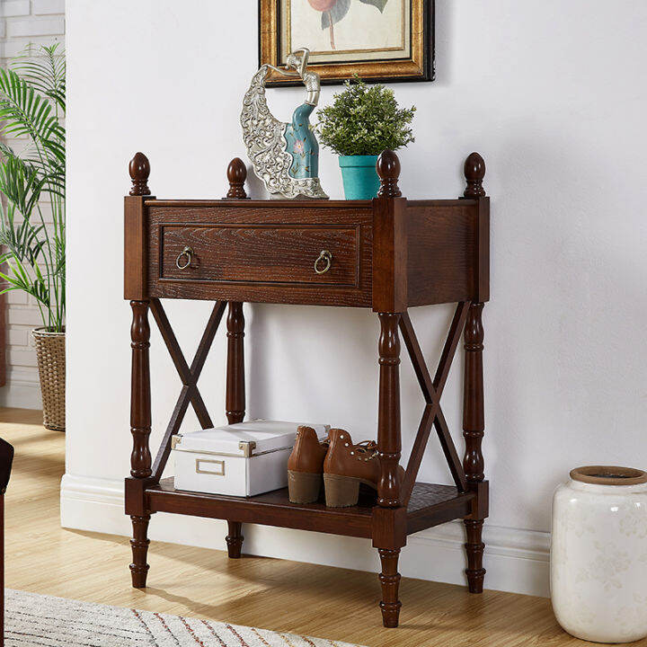 Solid Wood Hallway Table Wall Small Apartment Light Luxury Hallway