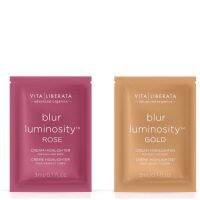 ไฮไลท์ สำหรับหน้าและผิว ขนาดทดลอง /Vita Liberata Blur /Cream Highlighter for face &amp; Body / Luminosity 2 Pack Sachets Gold &amp; Rose