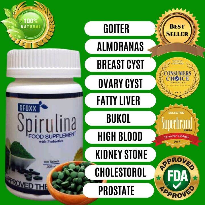 Spirulina Gfoxx with probiotics 100 tablets Lazada PH