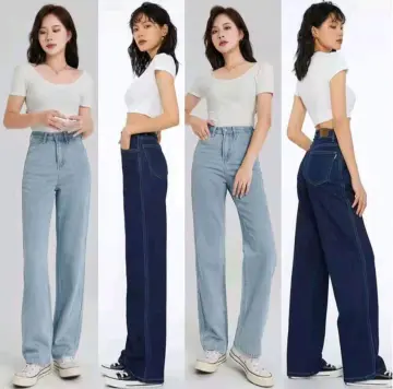 ALVIN# Sexy Korean Fashion High Waist Bootcut Flare Pants Retro Jeans  Stretchable Boot cut For Women