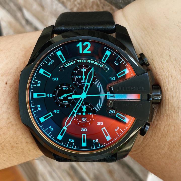 นาฬิกาข้อมือ-diesel-mega-chief-chronograph-black-dial-mens-watch-51-มม