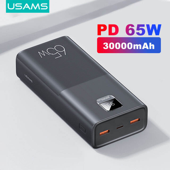 USAMS 30000mAh PD65W Power Bank 2USB+Type-C Fast Charge QC3.0 With ...