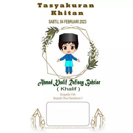 (100pcs Undangan) Undangan khitanan sunatan tasyakuran murah bagus