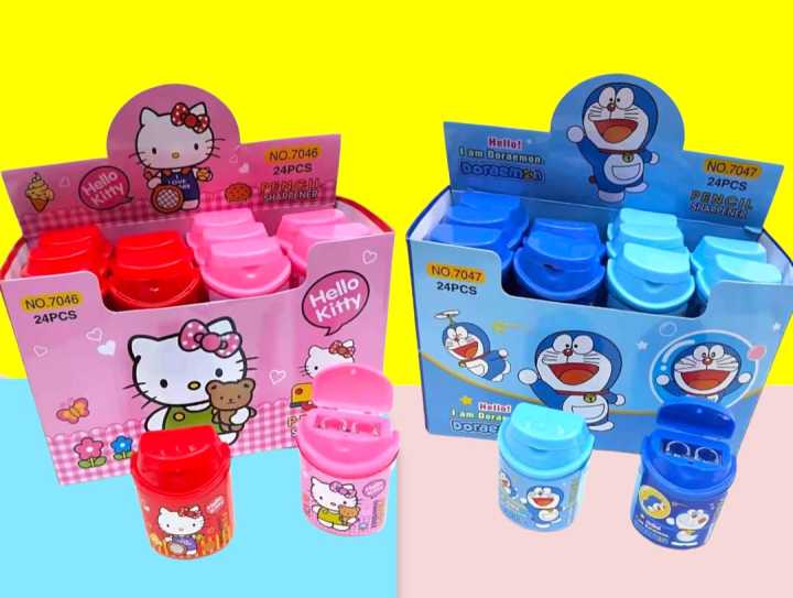 Serutan Rautan Pensil 2 Lubang Dengan Motif Hello Kitty Dan Doraemon Lazada Indonesia 4968