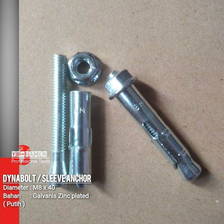 Dynabolt m8x40 / Dinabolt M8 / Sleeve Anchor m8x40 galvanis Lazada