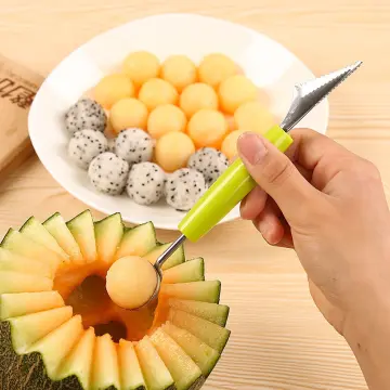 Melon Baller Scoop Stainless Steel Ball Digger Fruit Segmentation Carving  Knife Ice Cream Scoop Fruit Digger