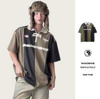 THEBOY-WACEIVE WAFFLE POLO เสื้อโปโลโอเวอร์ไซส์